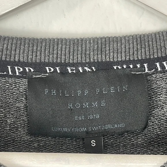 Philipp Plein Womens Sweater Small Skull Beaded Sweatshirt Pullover Gray N91 - Picture 6 of 8